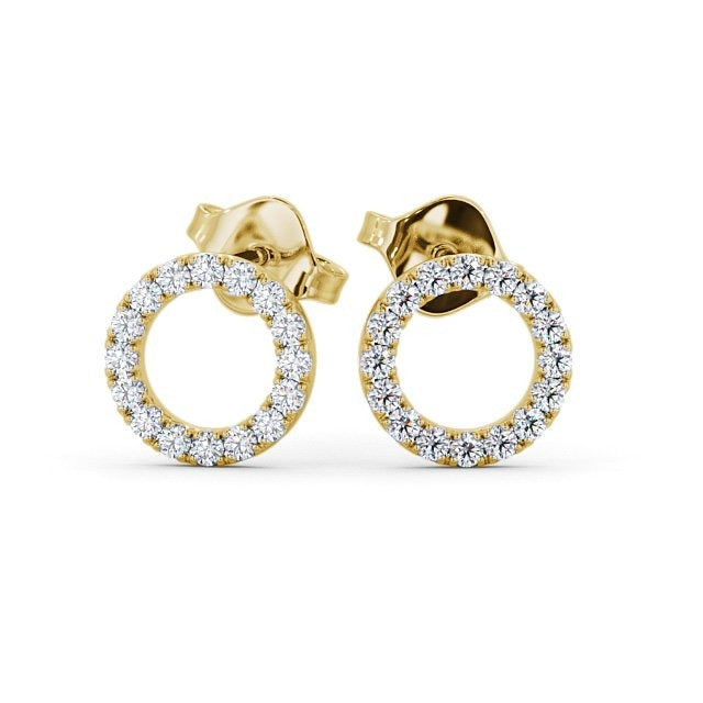 Open Circle 0.25CTW Lab Grown Diamond Earrings  customdiamjewel 10KT Yellow Gold VVS-EF