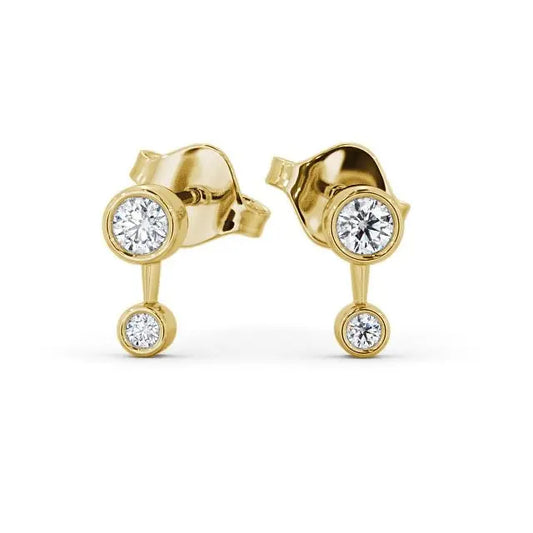 0.50CT Round Lab Grown Diamond Drop Earring  customdiamjewel 10KT Yellow Gold VVS-EF