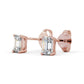 1.40CTW Emerald Diamond Four Claw Stud Earrings