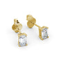 1.40CTW Emerald Diamond Four Claw Stud Earrings