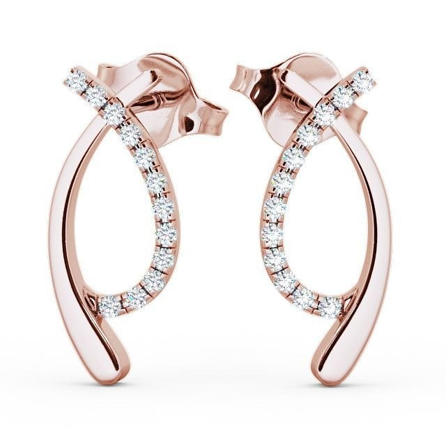 Crossover 0.15CTW Lab Grown Diamond Earrings  customdiamjewel 10KT Rose Gold VVS-EF