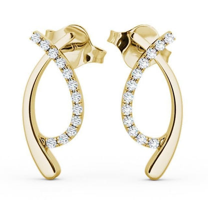 Crossover 0.15CTW Lab Grown Diamond Earrings  customdiamjewel 10KT Yellow Gold VVS-EF