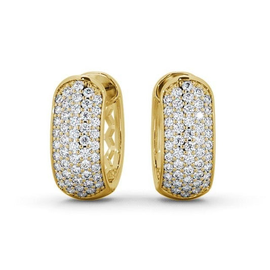 0.40CTW Custer Lab Grown Diamond Hoop Earrings  customdiamjewel 10KT Yellow Gold VVS-EF