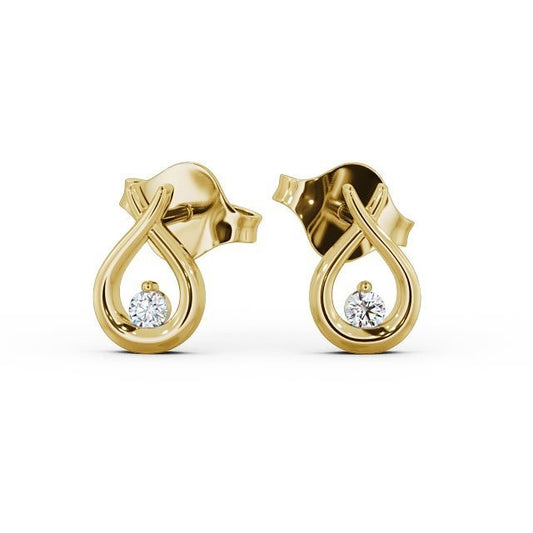 0.10CTW Round Lab Grown Diamond Drop Earrings  customdiamjewel 10KT Yellow Gold VVS-EF