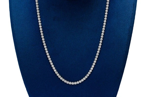 Crown Set Diamond Tennis Necklace Gift for Girl  customdiamjewel   