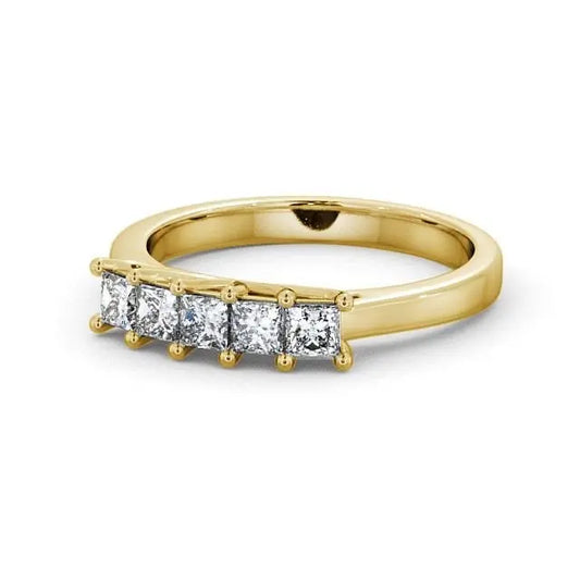 2.00CTW Lab Grown Diamond Five Stone Princess Cut Ring  customdiamjewel 10KT Yellow Gold VVS-EF