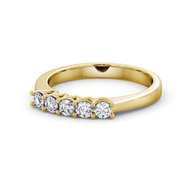 0.50CT Round Five Stone Lab Grown Diamond Ring  customdiamjewel 10KT Yellow Gold VVS-EF