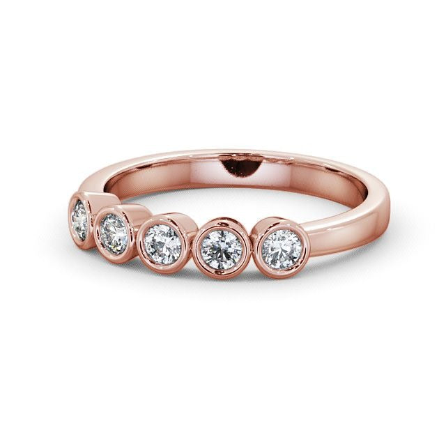 1.50CTW Five Stone Bezel Set Round Lab Grown Diamond Ring  customdiamjewel 10KT Rose Gold VVS-EF