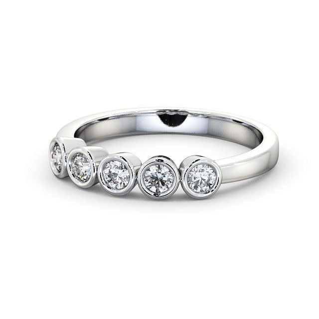 1.50CTW Five Stone Bezel Set Round Lab Grown Diamond Ring  customdiamjewel 10KT White Gold VVS-EF