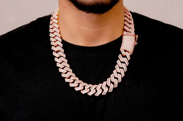 Baguette Diamond Hip Hop Cuban Chain Necklace  customdiamjewel   