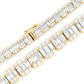 Baguette Round Diamond Link chain Necklace  customdiamjewel   