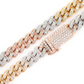 Three Tone Iced Out Diamond Cuban link Chain Necklace  customdiamjewel   