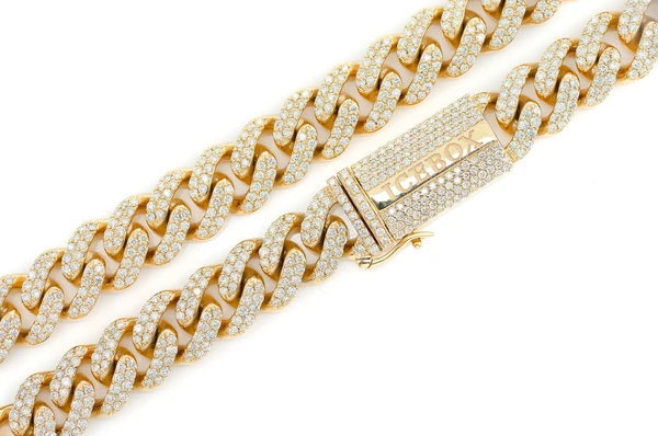 Round Diamond 12mm Miami Cuban Chain Necklace  customdiamjewel   