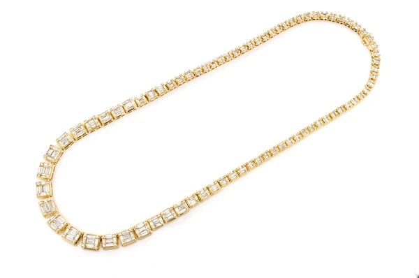 Square baguette Diamond Hip Hop Chain Necklace  customdiamjewel   