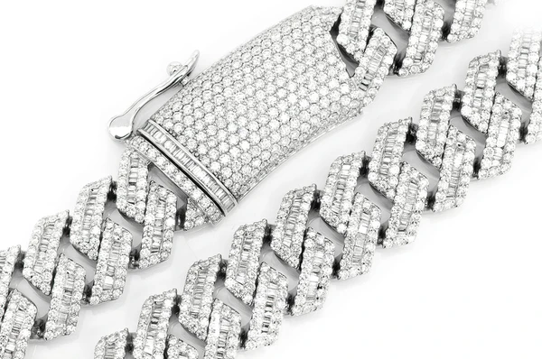 19mm Baguette Diamond Cuban Link Chain For Rappers  customdiamjewel   