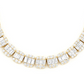 Baguette Round Diamond Link chain Necklace  customdiamjewel   