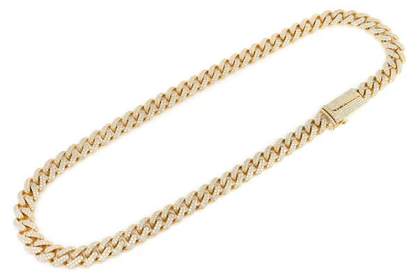 Round Diamond 12mm Miami Cuban Chain Necklace  customdiamjewel   