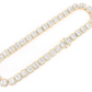Round & Baguette Rectangle Halo Cuban Chain Necklace  customdiamjewel   