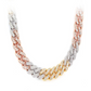 Three Tone Iced Out Diamond Cuban link Chain Necklace  customdiamjewel   