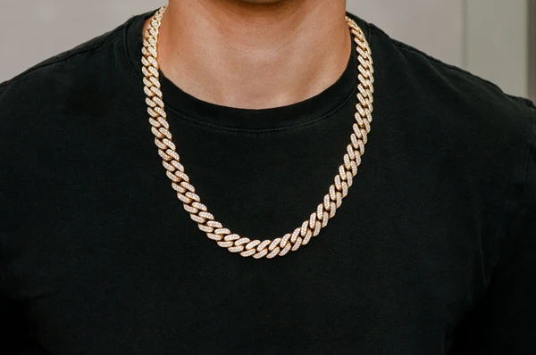 Round Diamond 12mm Miami Cuban Chain Necklace  customdiamjewel   