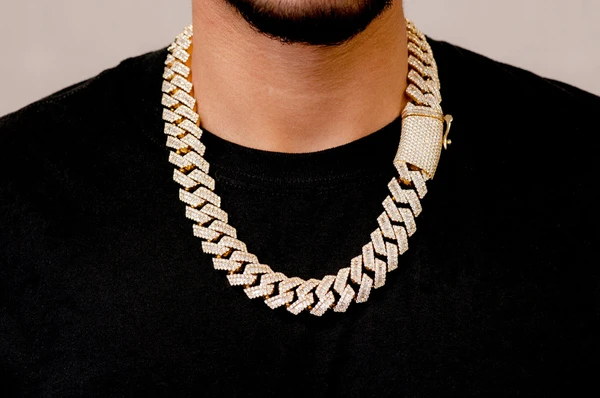Baguette Diamond Hip Hop Cuban Chain Necklace  customdiamjewel   