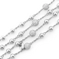 Silver Rose Gold Rosary Bead Women Chain Necklace  customdiamjewel   