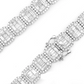 Round & Baguette Rectangle Halo Cuban Chain Necklace  customdiamjewel   