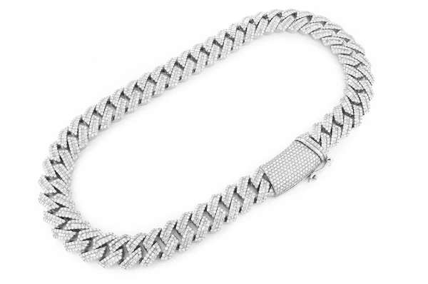 Baguette Diamond Hip Hop Cuban Chain Necklace  customdiamjewel   