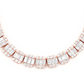 Baguette Round Diamond Link chain Necklace  customdiamjewel   