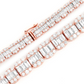 Baguette Round Diamond Link chain Necklace  customdiamjewel   