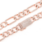 Diamond Figaro Link Chain Iced Out Necklace  customdiamjewel   