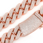 22MM 3 Row Miami Cuban Chain Hip Hop Necklace  customdiamjewel   