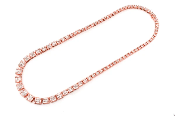 Square baguette Diamond Hip Hop Chain Necklace  customdiamjewel   