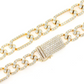 Diamond Figaro Link Chain Iced Out Necklace  customdiamjewel   