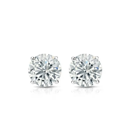 4.0CT Moissanite Brilliant Diamond Stud Earring  customdiamjewel Sterling Silver White Gold VVS-EF