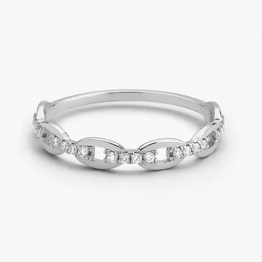 14k Gold Chain Link Pave Diamond Wedding Band  customdiamjewel 10 KT Solid Gold White Gold VVS-EF
