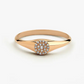 14k Gold Micro Pave Diamond Signet Wedding Ring  customdiamjewel 10 KT Solid Gold Rose Gold VVS-EF