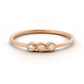 Dainty Three Stone Bezel Setting Natural Diamond Wedding Ring  customdiamjewel 10 KT Solid Gold Rose Gold VVS-EF