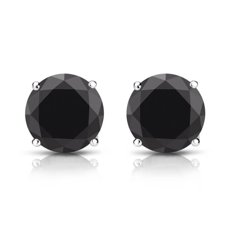 1.0CT Black Moissanite Stud Diamond Earrings