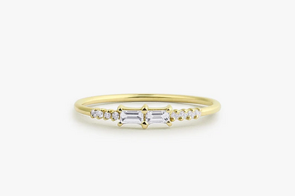 14k Gold Baguette Diamond Stacking Wedding Ring  customdiamjewel 10 KT Solid Gold Yellow Gold VVS-EF
