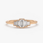 14k Gold Step Cut Alternative Baguette Diamond Wedding Ring  customdiamjewel 10 KT Solid Gold Rose Gold VVS-EF