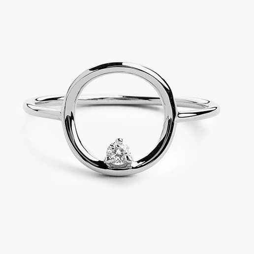 Open Circle Single Natural Diamond Wedding Band  customdiamjewel 10KT White Gold VVS-EF