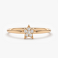 Star Shaped 14K Gold Diamond Wedding Ring  customdiamjewel 10 KT Solid Gold Rose Gold VVS-EF