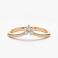 Unique Tri Stone Chevron Diamond Wedding Ring  customdiamjewel 10 KT Solid Gold Rose Gold VVS-EF
