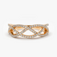 Infinity Crisscross Micro Pave Diamond Wedding Ring  customdiamjewel 10 KT Solid Gold Rose Gold VVS-EF