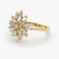 14K Gold Floral Style Baguette Diamond Cluster Wedding Ring  customdiamjewel   