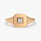 Single Baguette Diamond Pinky Wedding Ring  customdiamjewel 10 KT Solid Gold Rose Gold VVS-EF