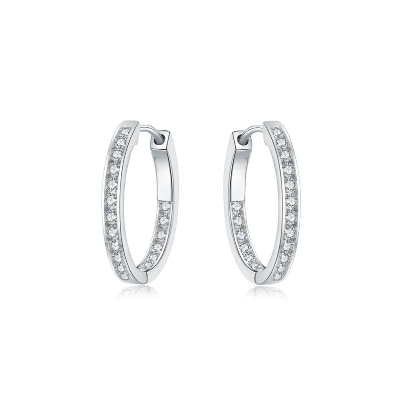 1.00CT Moissanite Hoop Diamond Earrings