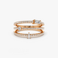 14k Gold Triple Row Mix Diamond Statement Wedding Ring  customdiamjewel 10 KT Solid Gold Rose Gold VVS-EF