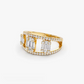 14k Gold Baguette and Round Diamond Illusion Setting Cocktail Wedding Ring  customdiamjewel   